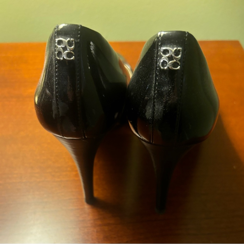 Coach black patent leather pumps 4 inch heel - Picture 2 of 4